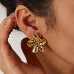 Gold & Silver Plated Flower Earrings